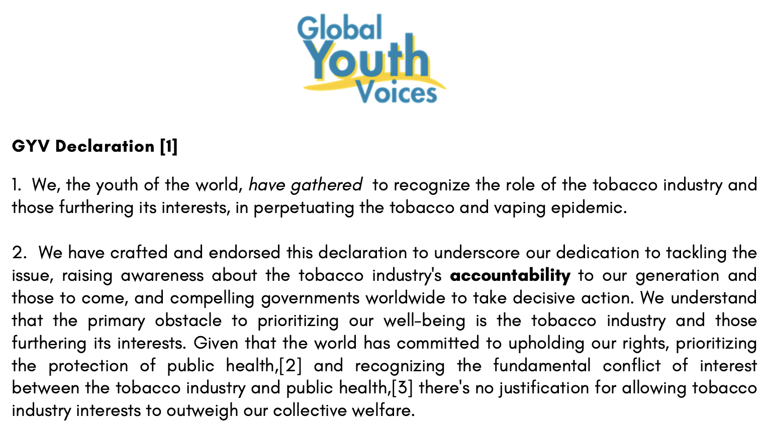 Our Declaration is adopted